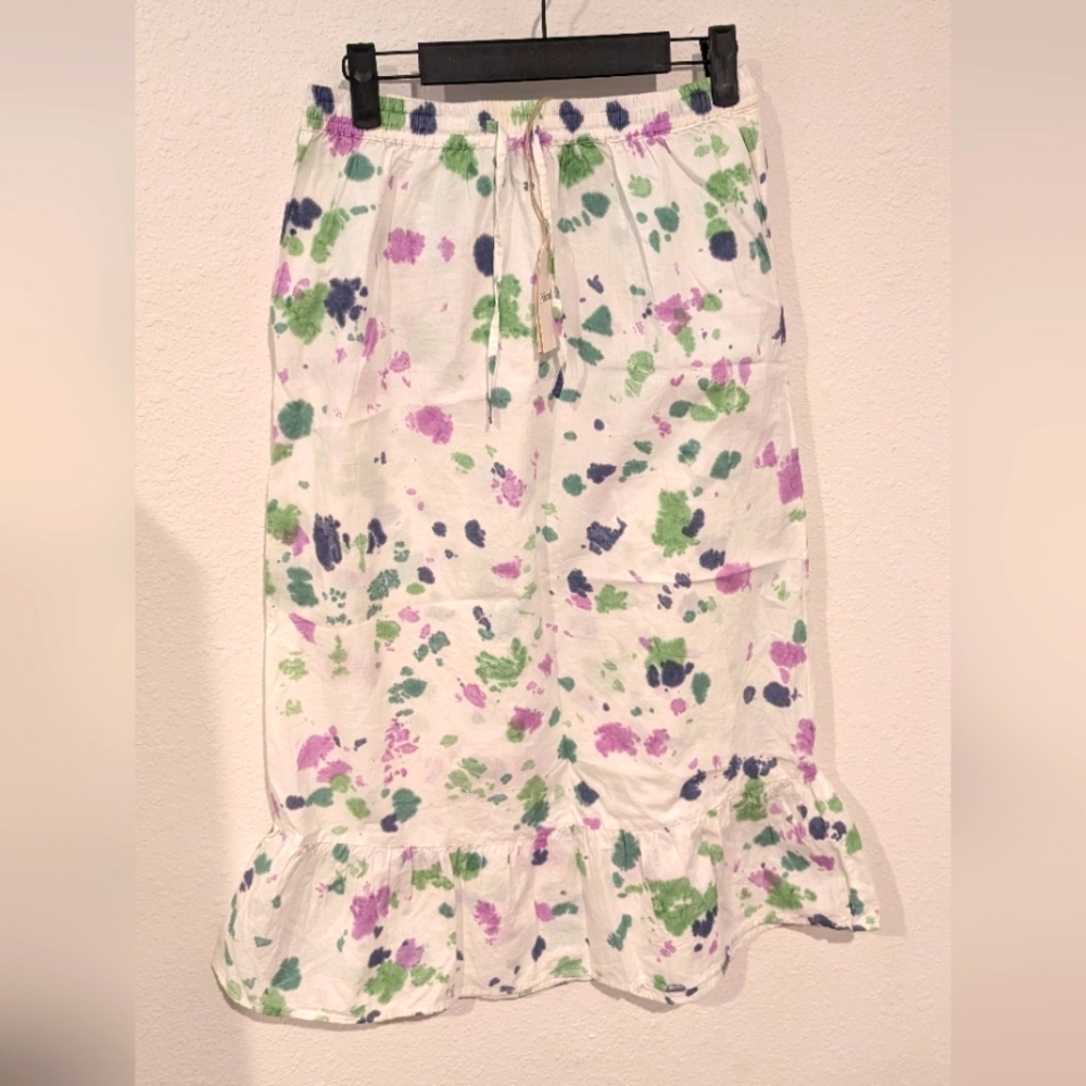 NWT Tie Dye‎ Cotton Midi Skirt